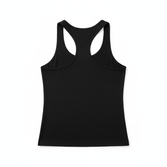 Blank back of The Loft Group black tank top