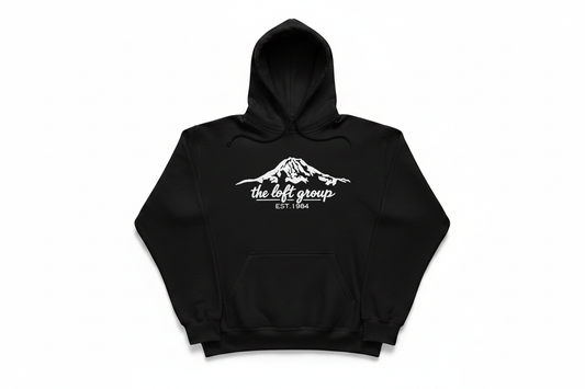 The Loft Group hoodie flat lay product photo