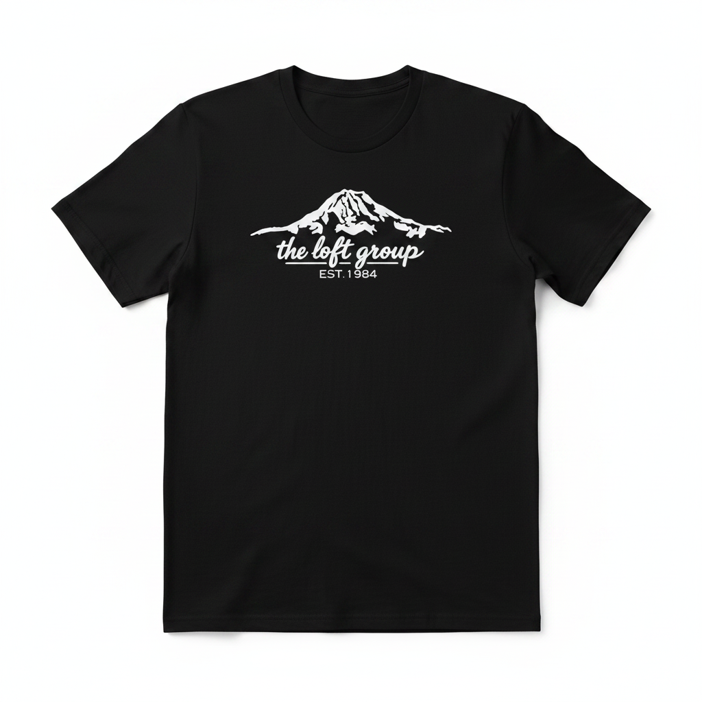 The Loft Group Est. 1984 mountain graphic t-shirt front