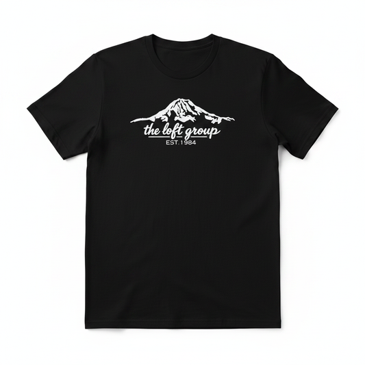 The Loft Group Est. 1984 mountain graphic t-shirt front