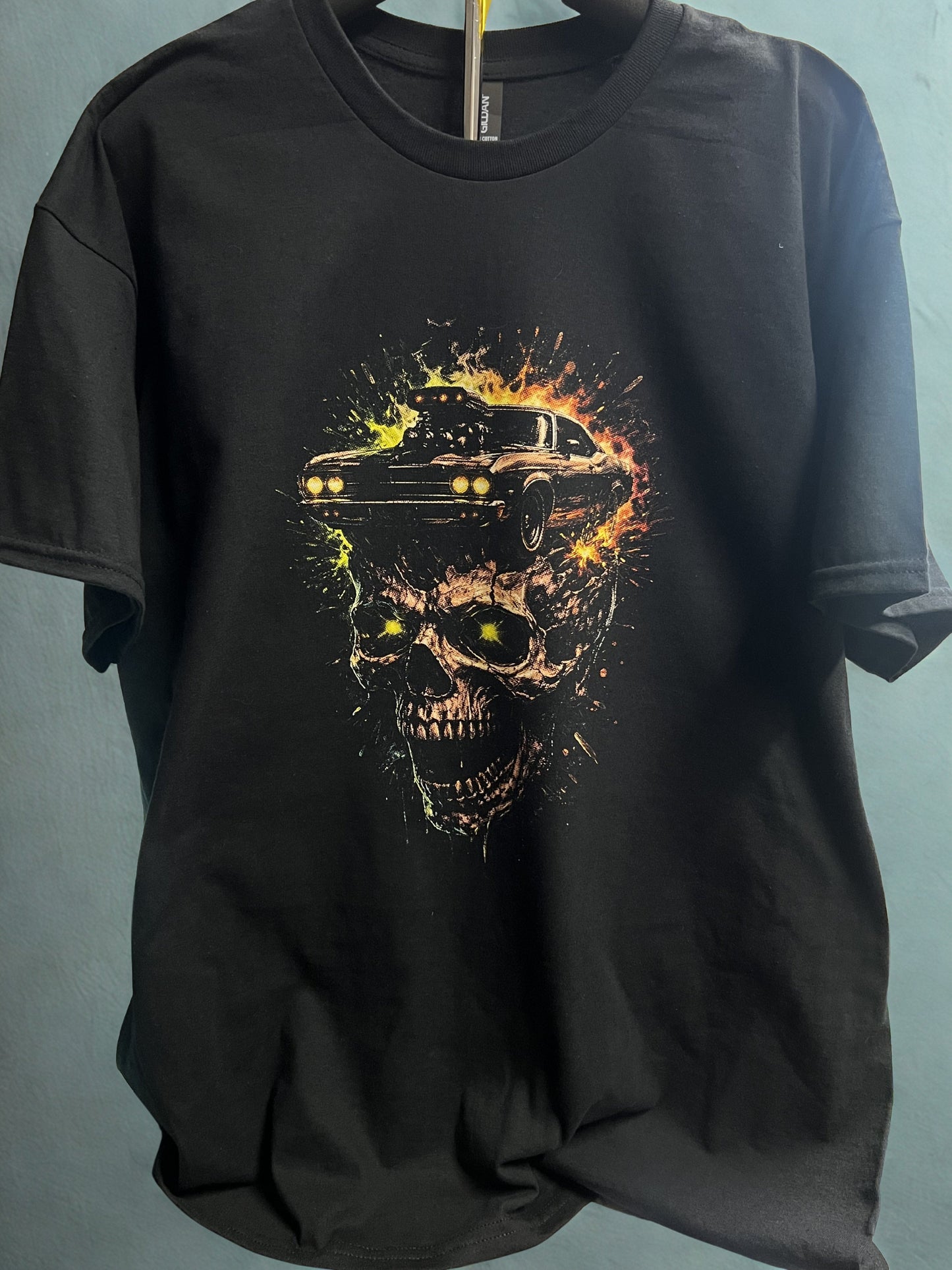 Skull & Muscle Car Graphic Tee
