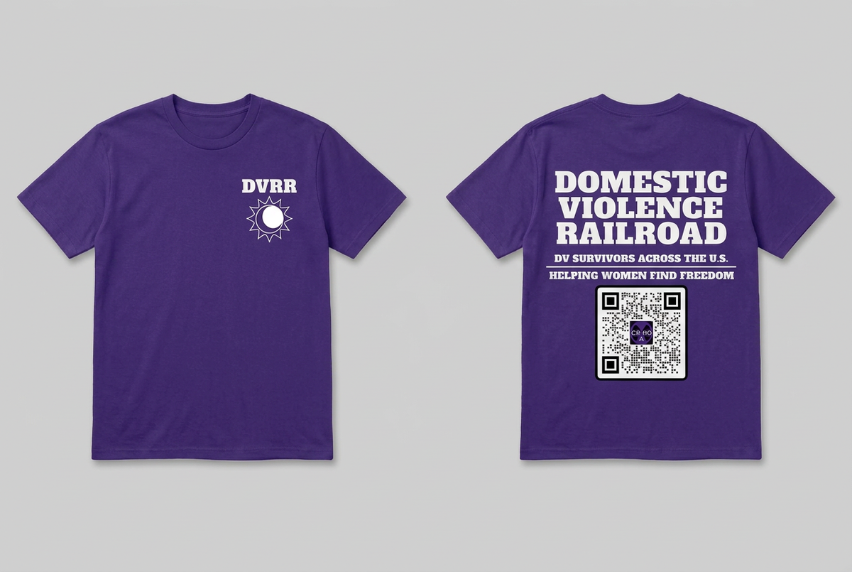 Purple DVRR T-shirt front and back