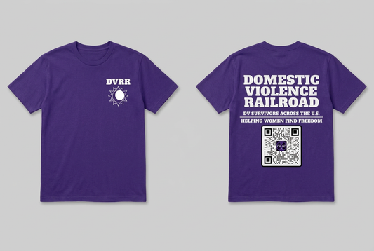 Purple DVRR T-shirt front and back